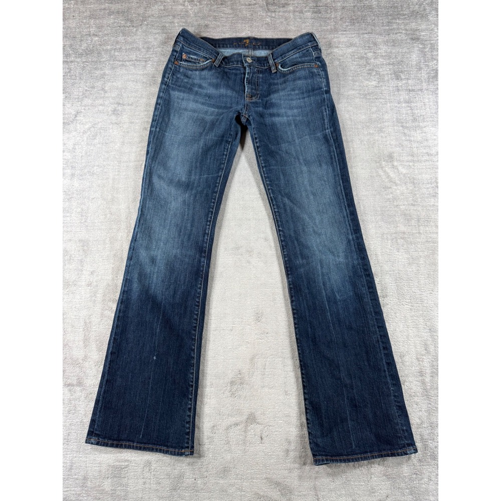 7 For All Mankind Jeans Womens 29 Blue Denim Low Rise Bootcut Medium Wash USA